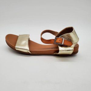 Zigisoho Womens Island Ankle Strap Sandals Metallic Silver Buckle 6.5